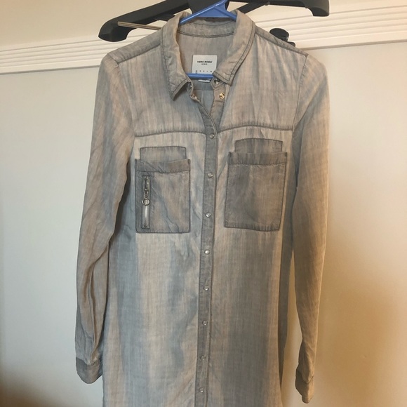 EUC grey chambray shirt dress by vero moda - Picture 5 of 6